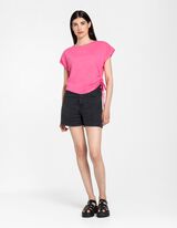 T-shirt - sznurowanie - rozowy