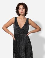 Šaty - lurex - stribrny