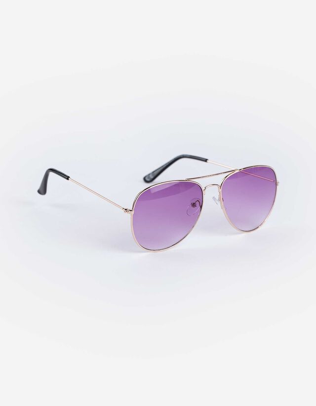 Lunettes de pilote - Détails métallisés - Or
