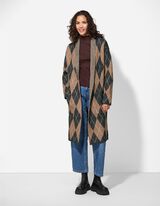 Lang vest - Ruitmotief - bruin