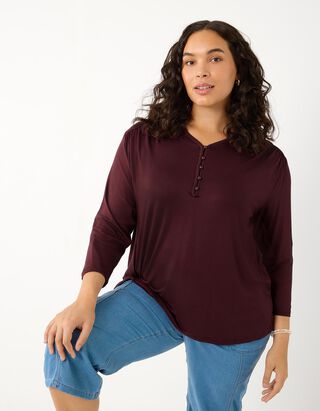 Blusenshirt - Viskose-Mix - Lila