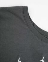 T-shirt à manches longues - Imprimé scintillant - Gris foncé