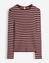 Pullover - Rippenstruktur - Dunkelrot