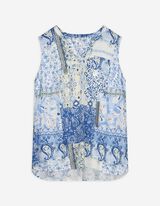 Top - Allover-Muster - hellblau