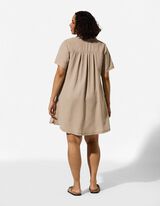 Blusenkleid - Oberschenkellang - Beige