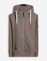 Sweatjacke - Print - beige
