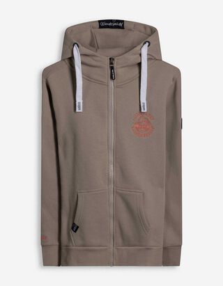 Sweatjacke - Print - beige