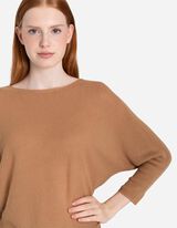 Pleteni pulover - Prerezani rukavi - svetlobraon