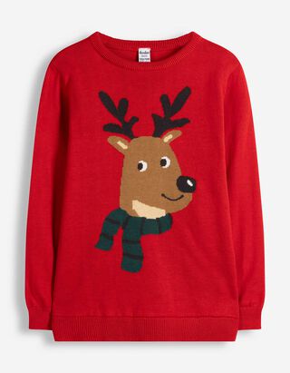 Strickpullover - Applikation - Rot