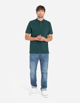 Polo marškinėliai - Užsegama sagomis - tamsiai zalias
