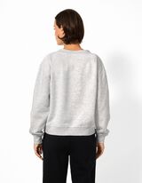 Sweatshirt - V-Ausschnitt - Hellgrau