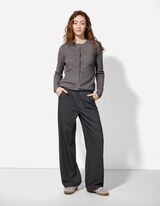 kardigan - listwa z guzikami - szary