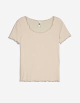 T-shirt - Misto cotone - beige