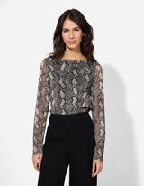 Tričko s dlouhým rukávem - Síťovina - svetle šedá