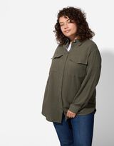 Blusa lunga - Taschina sul petto - verde scuro