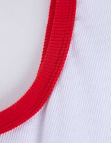 Top - Rippenstruktur - weiß