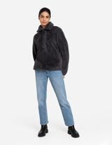 Troyer - pluszowe futerko - ciemny szary