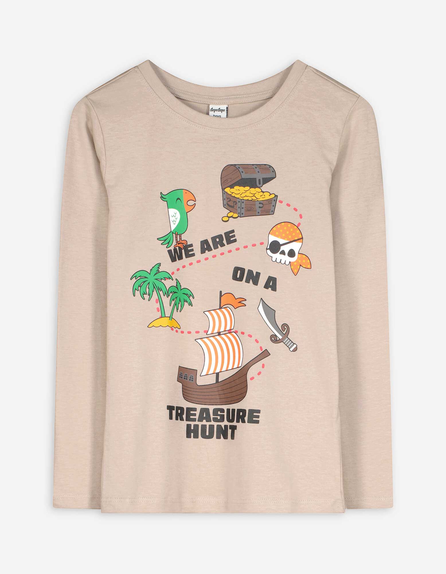 T-shirt &agrave; manches longues - Imprim&eacute; - beige