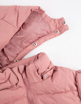 pikowana kurtka - material hydrofobowy - rozowy