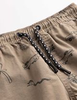 Short - Motief all-over - lichtbruin