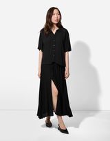 bluzka koszulowa - jednokolorowy - czarny