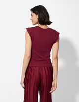 Ujjatlan felső - Fodrok - m&eacute;lyv&ouml;r&ouml;s