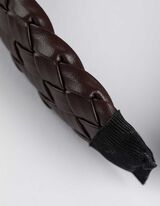 Haarschmuck - Lederoptik - dunkelbraun