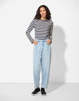 Langarmshirt - Baumwolle - dunkelblau