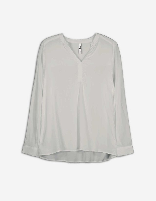 Hemdbluse - V-Ausschnitt