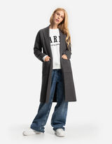 Cardigan lungo - Tasche applicate - grigio scuro