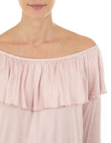 Damen Off-Shoulder-Shirt mit Volantbesatz&nbsp;