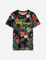Tricou - Imprimeu mesaj - Gri inchis