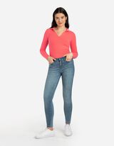 Maieu cu m&acirc;neci lungi - Amestec de bumbac - Rosu deschis