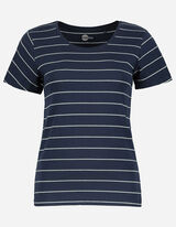 Majica kratek rokav - Črte - temno modra