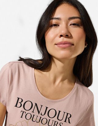 T-Shirt - Glitzerprint - Rosa
