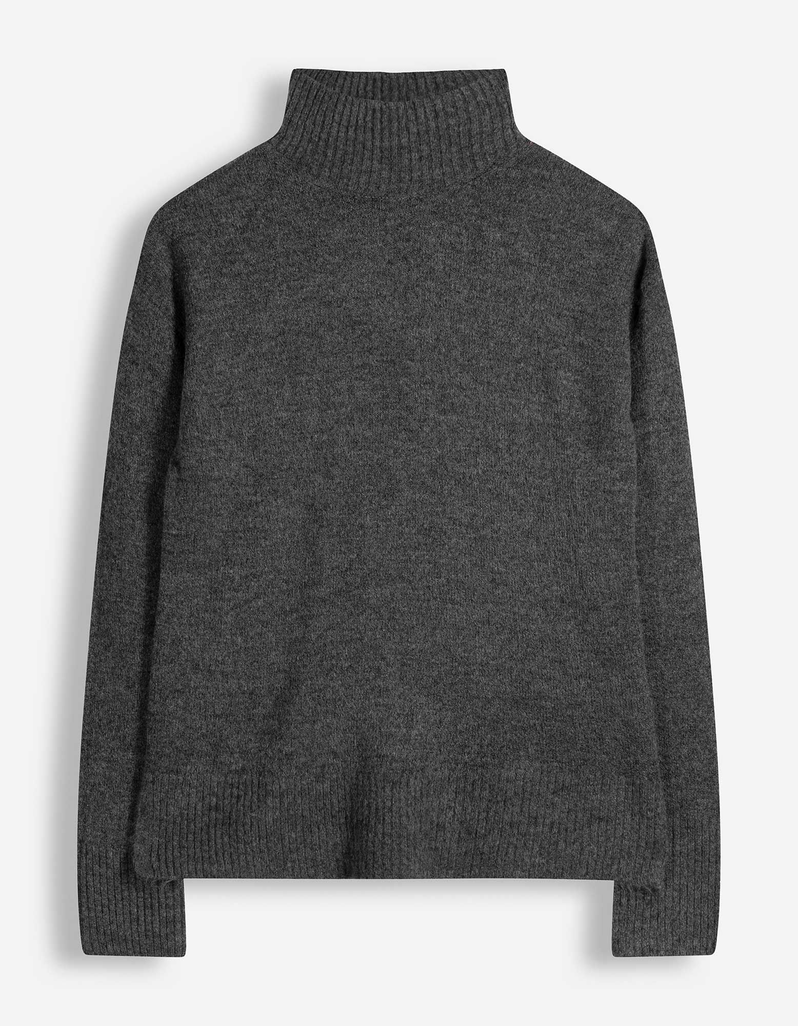 Pleten&yacute; sveter - Mockneck - Tmavosiv&aacute;