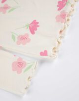 Bluză de corp cu m&acirc;necă lungă - Margine festonată - Alb