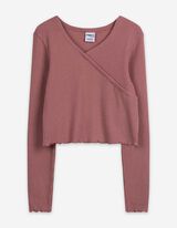 Langarmshirt - Wickeloptik - rosa