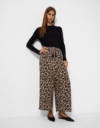 Hose - Leopardenmuster - Braun