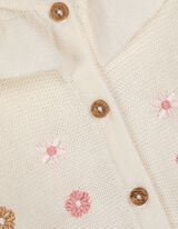 Cardigan - Stickerei - weiß