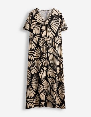 Kleid - Allover-Print - schwarz