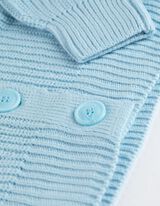 Pletena jopa - Rebrasta pletenina - svetlo modra