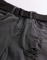 Short - Finition d&eacute;lav&eacute;e &agrave; l&rsquo;acide - Gris