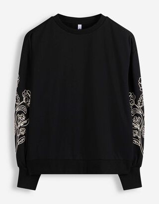 Sweatshirt - Ballon&auml;rmel - Schwarz