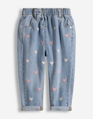 Jeans - Borduursels - lichtblauw