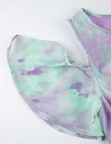 sukienka o linii A - rękawy z falbankami - turkusowy