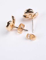 auskarai - Dekoratyvūs akmenukai - auksinis