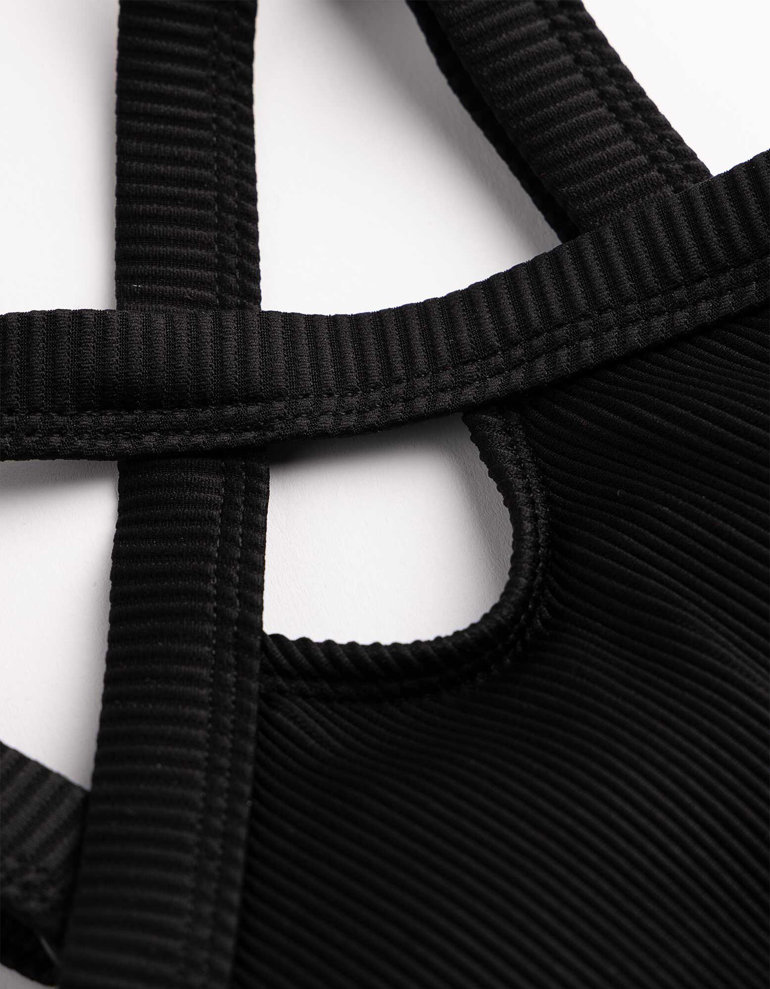 Ensemble haut de bikini et slip de bikini - Mati&egrave;re structur&eacute;e - noir