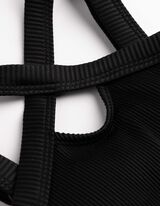 Ensemble haut de bikini et slip de bikini - Mati&egrave;re structur&eacute;e - noir