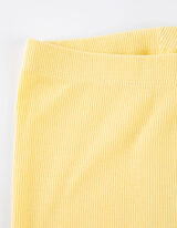 legginsy - prążkowana faktura - jasny zolty